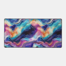 Esthetische kleurrijke regenboogagaat glitter text bureaumat