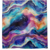 Esthetische kleurrijke regenboogagaat glitter text douchegordijn (Voorkant)