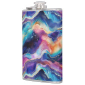 Esthetische kleurrijke regenboogagaat glitter text heupfles (Links)