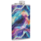 Esthetische kleurrijke regenboogagaat glitter text heupfles (Rechts)