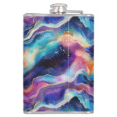 Esthetische kleurrijke regenboogagaat glitter text heupfles (Achterkant)