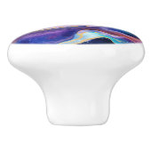 Esthetische kleurrijke regenboogagaat glitter text keramische knop (Zijkant)