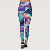 Esthetische kleurrijke regenboogagaat glitter text leggings (Achterkant)