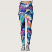 Esthetische kleurrijke regenboogagaat glitter text leggings (Voorkant)