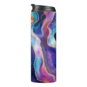 Esthetische kleurrijke regenboogagaat glitter text thermosbeker (Geroteerd rechts)