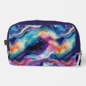 Esthetische kleurrijke regenboogagaat glitter text toilettasje (Voorkant)