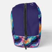 Esthetische kleurrijke regenboogagaat glitter text toilettasje (Rechts)