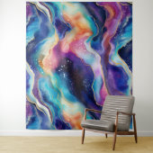 Esthetische kleurrijke regenboogagaat glitter text wandkleed (In situ)