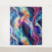 Esthetische kleurrijke regenboogagaat glitter text wandkleed (Voorkant)