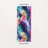 Esthetische kleurrijke regenboogagaat glitter text yogamat (Voorkant)