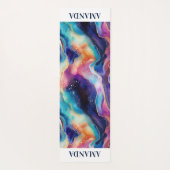 Esthetische kleurrijke regenboogagaat glitter text yogamat (Achterkant)