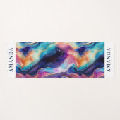 Esthetische kleurrijke regenboogagaat glitter text yogamat (Voorkant (horizontaal))
