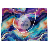 Esthetische kleurrijke regenboogagaat modern monog groot cadeauzakje (Voorkant)