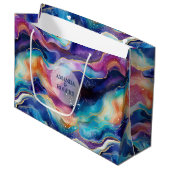 Esthetische kleurrijke regenboogagaat modern monog groot cadeauzakje (Voorkant Gekanteld)