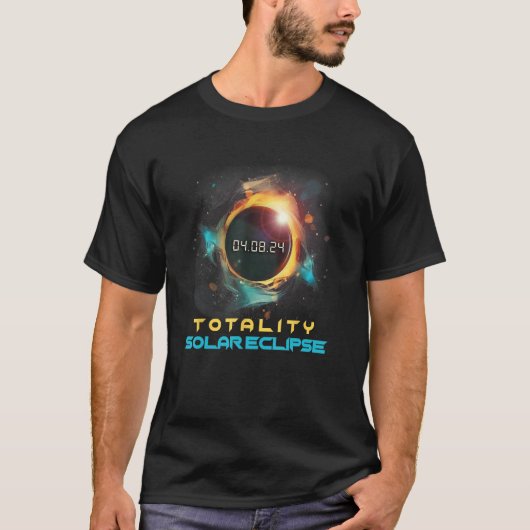 Esthetische Kleurrijke Totale Zonneverduistering 2 T-shirt (Voorkant)