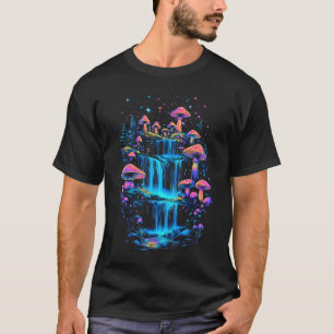 Esthetische Kleurrijke Water Herfst Mushroom Cotta T-shirt