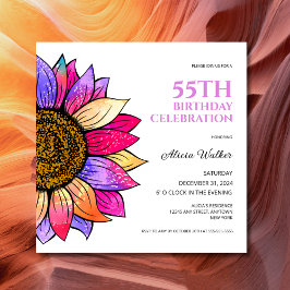 Esthetische Kleurrijke Zonnebloem Bloemen Verjaard Kaart