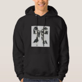 Esthetische Koe Print Bow Koe Print zwart-wit Hoodie (Voorkant)