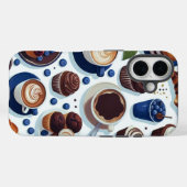 Esthetische koffie- en chocolade-cupcake-patroon Case-Mate iPhone case (Achterkant (horizontaal))