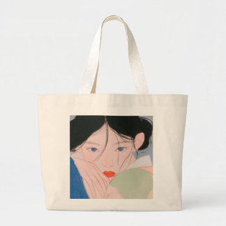 Esthetische Koreaanse Meisjes Illustratie Tote Tas