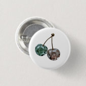 Esthetische Kristal Edelsteen Kers Pinback Knop Ronde Button 3,2 Cm (Voorkant /achterkant)