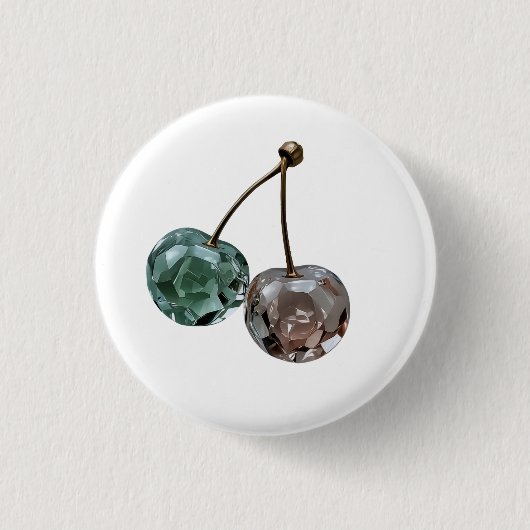 Esthetische Kristal Edelsteen Kers Pinback Knop Ronde Button 3,2 Cm (Voorkant)