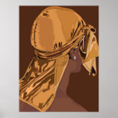 Esthetische kunst Zwart man met durag kunstwerk Poster (Voorkant)