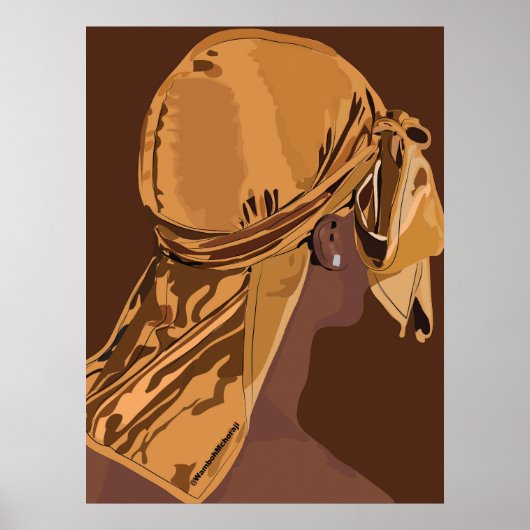 Esthetische kunst Zwart man met durag kunstwerk Poster (Voorkant)