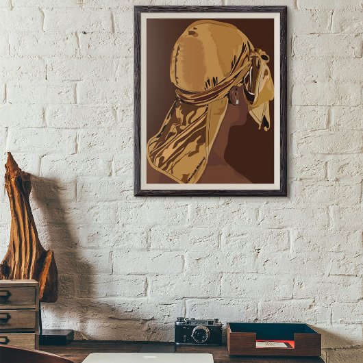 Esthetische kunst Zwart man met durag kunstwerk Poster