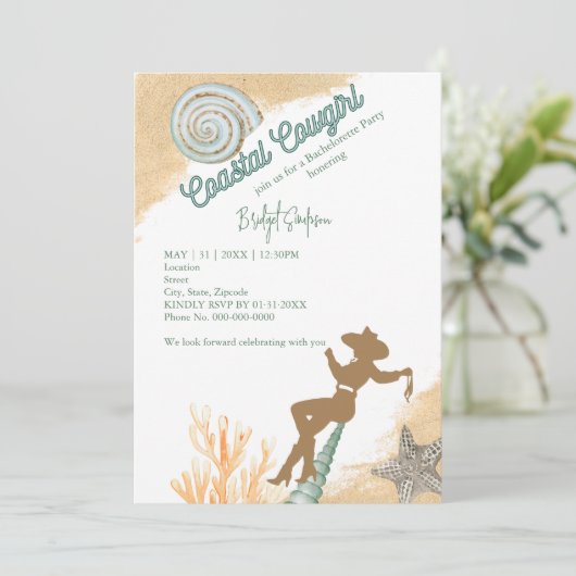 Esthetische kust Cowgirl vrijgezellenweekend Kaart (Staand voorkant)