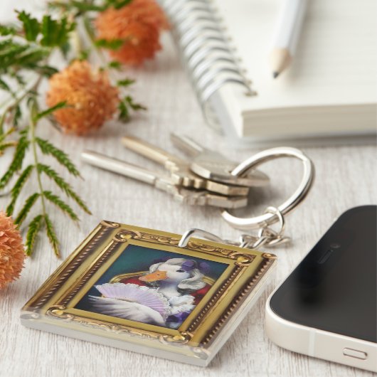 Esthetische Lady Duck Afbeelding Lijst Sleutelhanger (Voorkant Rechts)