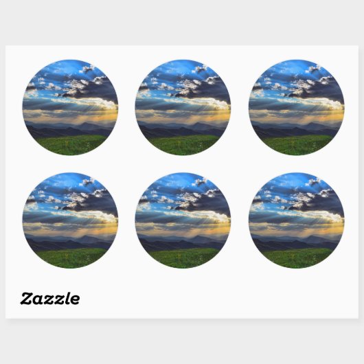 Esthetische landschapsschildering op Stickers (Vel)