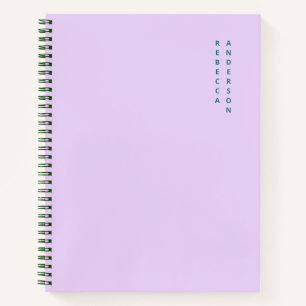Esthetische Lavendel & Blauwgroen Verticale Naam Notitieboek