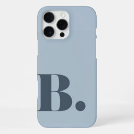 Esthetische Leiste Blau Minimalistische Initiële L iPhone 16 Pro Max Hoesje