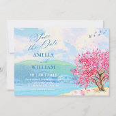 Esthetische lente aquarel bruiloft save the date (Voorkant)