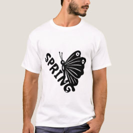 Esthetische Lente Vlinder Minimalistische Grafiek T-shirt