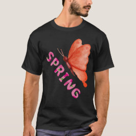 Esthetische Lente Vlinder Minimalistische Grafiek T-shirt