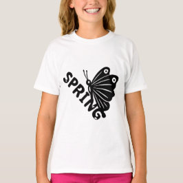 Esthetische Lente Vlinder Minimalistische Grafiek T-shirt