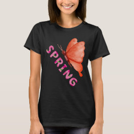 Esthetische Lente Vlinder Minimalistische Grafiek T-shirt