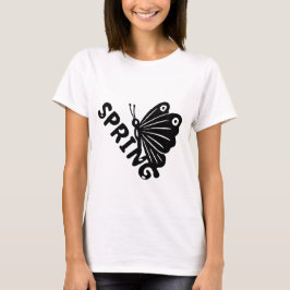 Esthetische Lente Vlinder Minimalistische Grafisch T-shirt