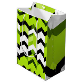 Esthetische Levendige Wasabi Chevron Moderne Textu Medium Cadeauzakje