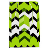 Esthetische Levendige Wasabi Chevron Moderne Textu Medium Cadeauzakje (Voorkant)