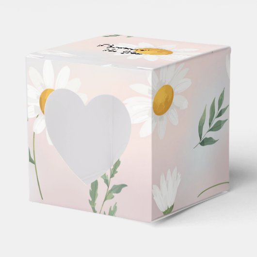 Esthetische madeliefjes bloemenpatroon cadeauverpa bedankdoosjes (Voorkant Zijde)