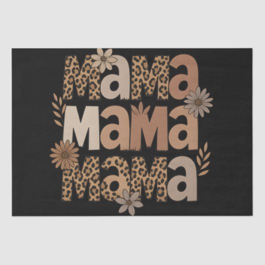 Esthetische Mama Typografie Leopard Gift Tissuepapier (Voorkant)