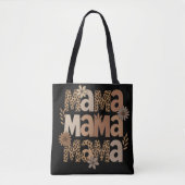 Esthetische Mama Typografie Leopard Print Tote Bag (Voorkant)