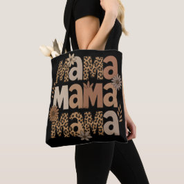 Esthetische Mama Typografie Leopard Print Tote Bag