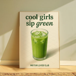 Esthetische Matcha Liefhebbers Club Trendy Muurpri Poster