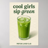 Esthetische Matcha Lover Club Trendy Wall Print (Voorkant)