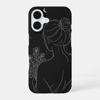 Esthetische meisje iPhone hoesje – Zwarte lijnenku iPhone 16 Hoesje