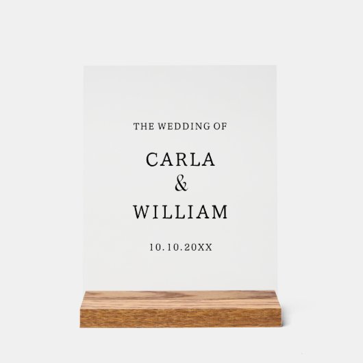 Esthetische minimalistische aangepaste tekst bruil acryl bord (Voorkant)